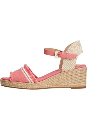 Tommy Hilfiger Femme Fringe Canvas Medium Wedge Fw0fw08879 Espadrilles compensées, Pink (Washed Cherry), 40 EU