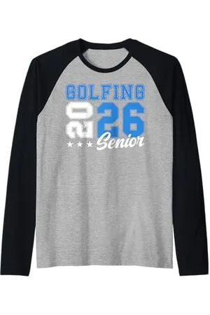 Class of 2026 Graduation Shirts Golf Senior Golf de nuit Senior 2026 Graduation 75 Manche Raglan