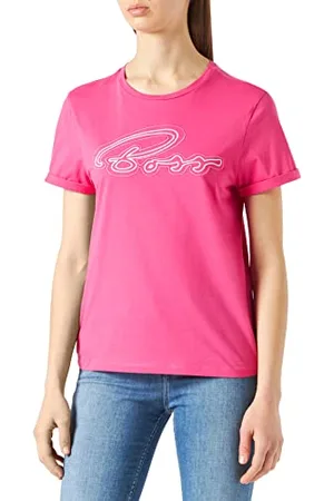 HUGO BOSS Femmes C Esummer T-Shirt Regular Fit en Coton Biologique à imprimé Estival