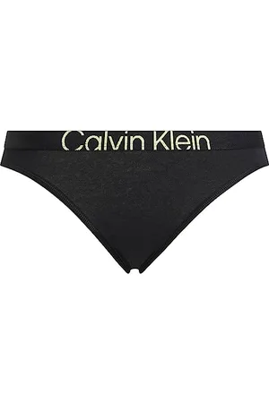 Calvin Klein Slip Femme Bikini Coton Stretch, Multicolore (Black/Sunny Lime), M