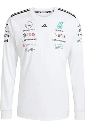 adidas Homme Mercedes - AMG Petronas Formula One Team Driver Jersey Long Sleeve White Men, , XL