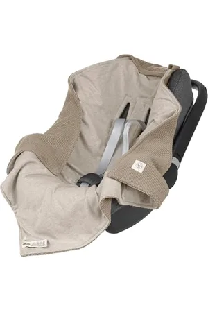 LÄSSIG LÄSSIG Couverture tricotée pour siège auto 100% coton bio GOTS couverture de siège auto gris tourterelle