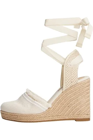 Tommy Hilfiger Femme Fringe Canvas High Wedge Fw0fw08878 Espadrilles compensées, Beige (Muslin), 40 EU