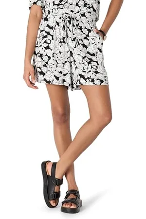 Amazon Short à Enfiler Taille Haute en Sergé Fluide, Coupe Décontractée (Chemise Vendue Séparément) Femme, , S