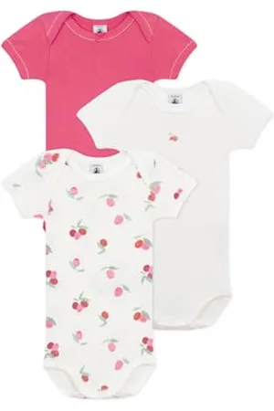 Petit Bateau A0CZS Bodies Us Manches Courtes, , 3 Mois (Lot de 3) Mixte bébé