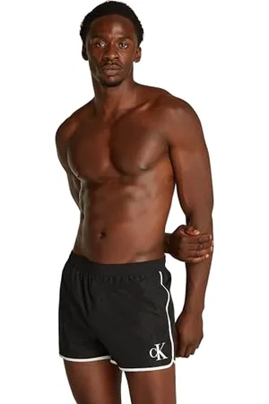 Calvin Klein Slip de Bain Homme Short Runner avec Cordon de Serrage, Noir (Pvh Black), L