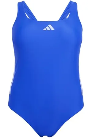 adidas Maillot de Bain 3 Bandes Dos C pour Femme (Grande Taille) XXL, Couleur Bleu Semi-lucide/Violet, XXL Grande Taille