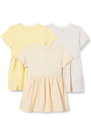 Amazon Robe en jersey à manches courtes Fille, Lot de 3, , 2 ans
