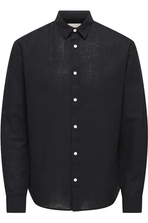 Only & Sons Onscaiden Ls Solid Linen Shirt Noos Chemise, 1, M Homme