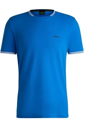 HUGO BOSS Hommes Taul T-Shirt en Coton Stretch avec Rayures et Logo