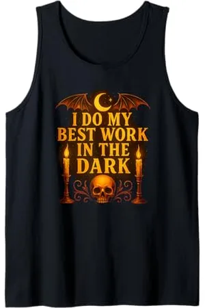 Logiamerch Motivational Travailleur de nuit, meilleur travail dans le gothique Halloween Débardeur