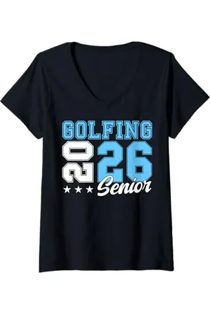 Class of 2026 Graduation Shirts Femme Golf Senior Golf de nuit Senior 2026 Graduation 65 T-Shirt avec Col en V