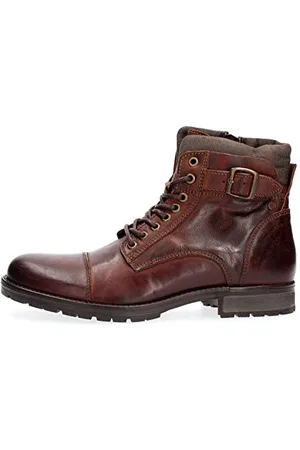 JACK & JONES Jfwalbany Leather Brown Stone STS, Bottes Motardes Homme, Marron, 41 EU