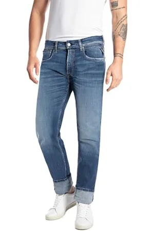 Replay Herren Jeans Grover Straight-Fit Bio, Bleu Moyen 009 (Blau), 29W / 34L
