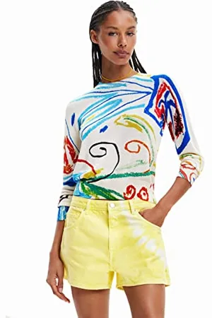 Desigual Jers_Henry 1001 Maillot de survêtement, Blanc, Taille S Femme