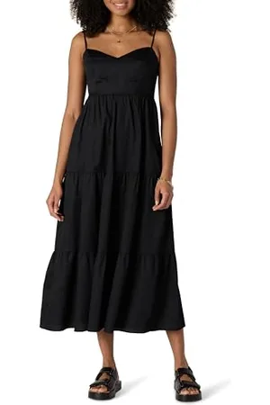 Amazon Robe Longue Bretelles Fines en Satin De Coton Coupe Classique Femme, , XL