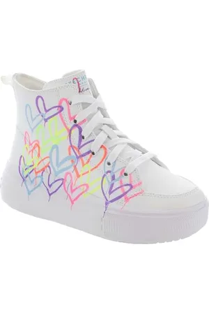 Skechers Hyperlift Botte Tendance, Blanc/Multicolore, 35.5 EU