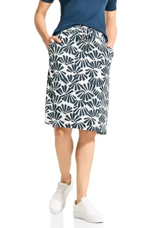 CECIL B361516 Jupe midi avec imprimé, Bleu foncé, L Femmes, , L Women