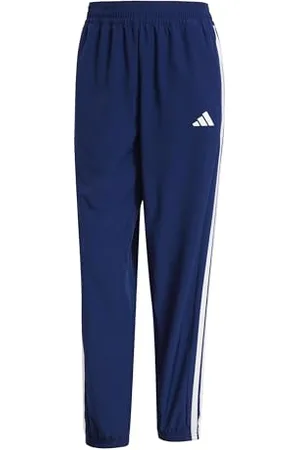 adidas Femme Train Essentials 3-Stripes Woven Pants, Dark Blue/White, M Tall
