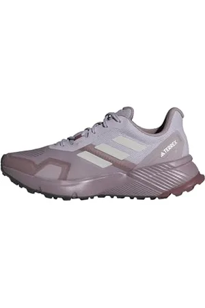 adidas Femme Terrex Soulstride Trail Running Shoes Chaussures de Course sur Sentier, preloved Fig/Grey One/Quiet Crimson, 36 2/3 EU