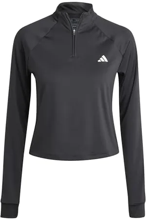adidas Femme Train Essentials Minimal Branding 1/4-Zip Cover Up, Black, S