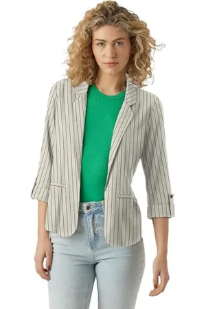 VERO MODA VMJESMILO 3/4 Loose Blazer WVN GA Noos, Doublure argentée, M Femme