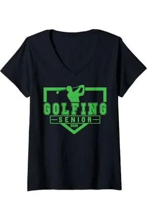 Class of 2026 Graduation Shirts Femme Golf Senior Golf de nuit Senior 2026 Graduation 58 T-Shirt avec Col en V