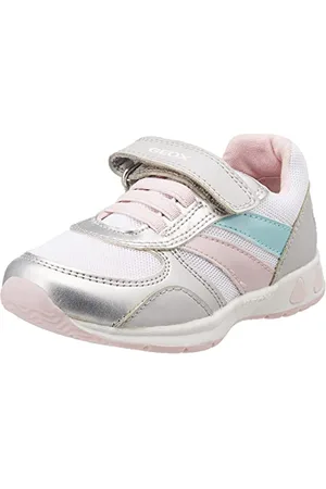 Geox Bébé Fille B Pavlis Girl A Sneakers, White/Silver, 20 EU