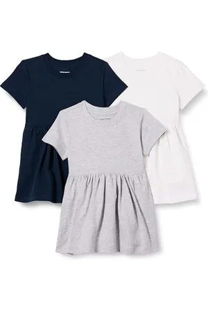 Amazon Robe en jersey à manches courtes Fille, Lot de 3, , 10 ans