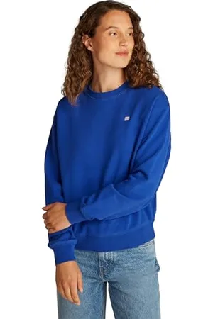 Tommy Hilfiger Sweat Femme Contrast Flag Regular Fit, Bleu (Noble Blue), M