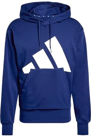 adidas Homme Essentials BIG Logo French Terry Hoodie, Dark Blue/White, XL
