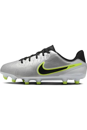 Nike Legend 10 Academy FG/MG Chaussure de Football, Metallic Silver/Black/Volt, 36.5 EU