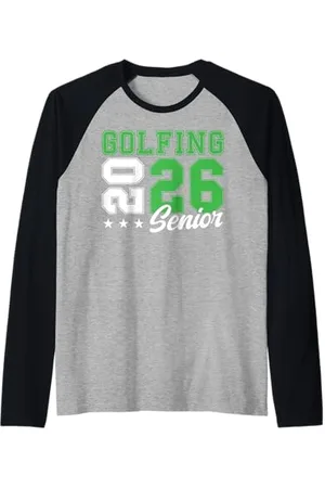 Class of 2026 Graduation Shirts Golf Senior Golf de nuit Senior 2026 Graduation 55 Manche Raglan