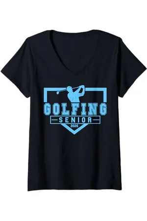 Class of 2026 Graduation Shirts Femme Golf Senior Golf de nuit Senior 2026 Graduation 68 T-Shirt avec Col en V