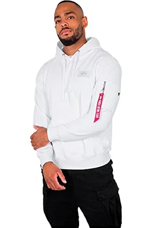 Alpha Industries Alpha Indutries Back Print Hoody Sweat à Capuche pour Homme Sweatshirt, White