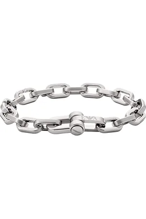 Emporio Armani Bracelet Pour Homme Fashion, L : 185mm, W : 13mm Bracelet En Acier Inoxydable Argenté, EGS2865040