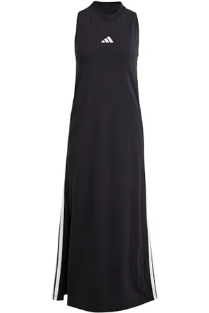 adidas Femme Essentials 3-Stripes Long Racerback Dress, Black/White, M
