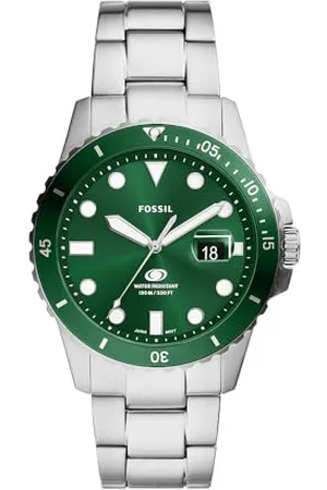 Fossil Blue Dive Montre à trois aiguilles avec date, en acier inoxydable, pour homme, FS6033