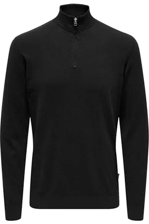 Only & Sons Onsloui Reg 12 Mel Half Zip Knit Pull en Tricot, , M Homme