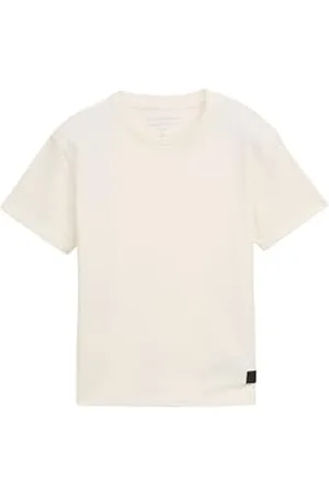 TOM TAILOR 1048208 T-Shirt, 12906 – Wool White, 140 Garçon