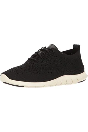 Cole Haan Femme Zerogrand Stitchlite Oxford Richelieus, Noir (Blk KNT/LTHR/Iv Blk KNT/LTHR/Iv), 38 EU
