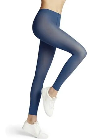 Falke Pure Matt 50 DEN W LE semi-opaques unis 1 paire, Leggings Femme, Bleu (Nautical 6531) nouveau - écologique, S-M