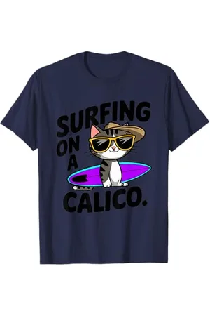 Trendy Tamale Chat amusant surfer un calicot mignon pour mamans, papas et fans fantaisie T-Shirt