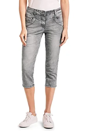 CECIL B376010 Pantalon en Jean 3/4, Gris délavé, 25W x 22L Femme