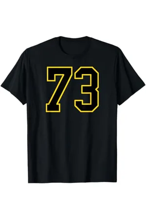 Sports Numbers Store Numéro 73 en et jaune style sport universitaire T-Shirt