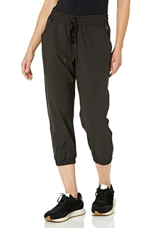 Amazon Pantalon de Jogging Court Tissé Extensible Haute Performance Femme, , L