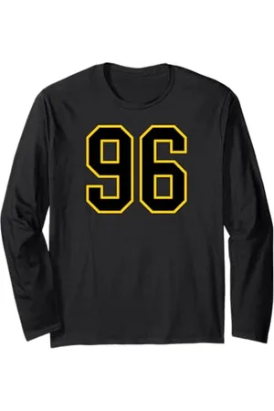 Sports Numbers Store Numéro 96 en et jaune style sport universitaire Manche Longue