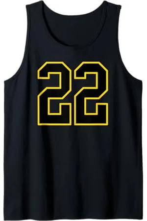 Sports Numbers Store Numéro 22 en et jaune style sport universitaire Débardeur