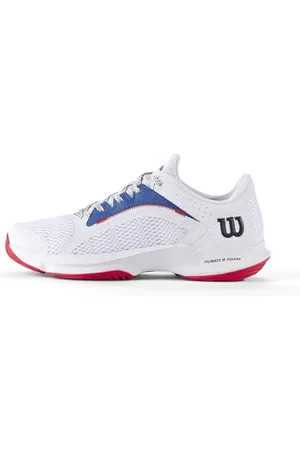 Wilson Femme Hurakn 2.0 Tennis Shoe, White/Deja Vu Blue Red, 40 2/3 EU