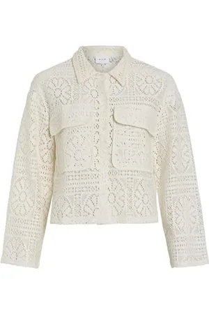 VILA Vimerinda Crochet L/S Cardigan/BFS, , L Femme